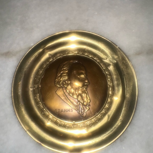 Vintage Brass Wall Plaque – Johannes Brahms – Mid-Century Made in England - Picture 5 of 6